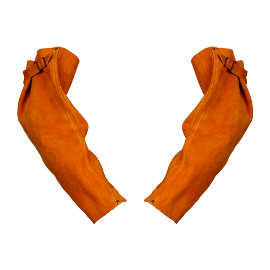 Tillman® 18" Bourbon Brown Premium Side Split Cowhide Leather Sleeves With Slide Adjustment at Bicep