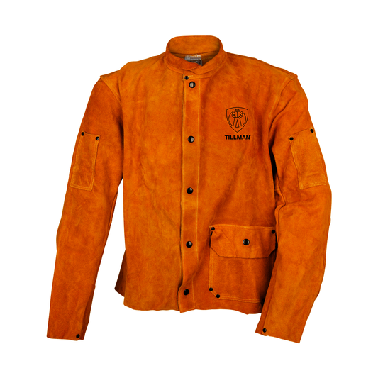 Tillman® Large 26" Bourbon Brown Premium Side Split Cowhide Leather Jacket