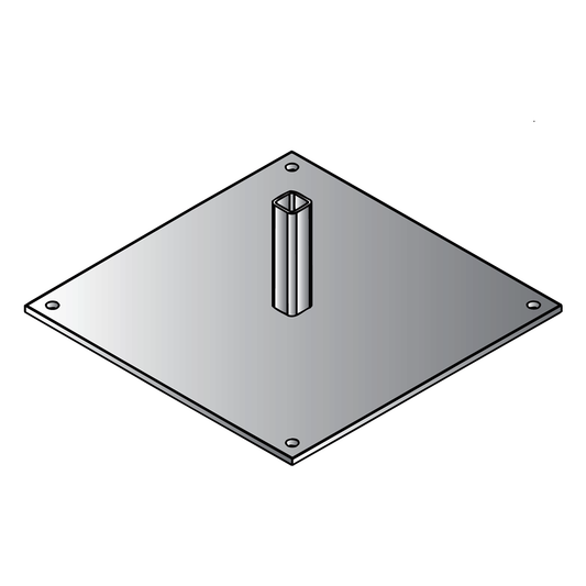 Tillman® 6" Galvanized Steel Support Base (For Floor Mounted Curtain Systems)