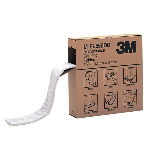 3M™ 5" X 50' Gray Polypropylene/Polyester Folded Sorbent