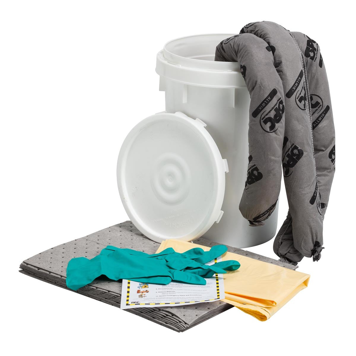 Brady® 18" H X 14" Dia AllWik® White Polypropylene Spill Kit