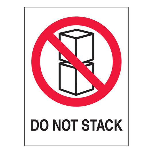AccuformNMC™ 4" X 3" Black/Red/White Paper International Shipping Label "DO NOT STACK (With Graphic)"