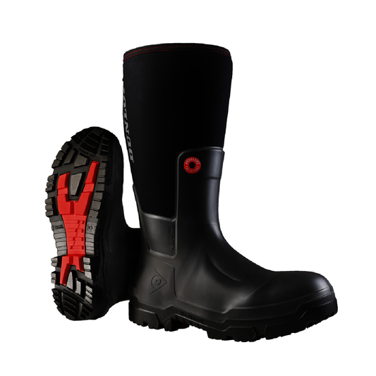 Dunlop® Protective Footwear Size 7 DUNLOP® Snugboot PIONEER Charcoal Black Purotex & Purofort® Work Boot