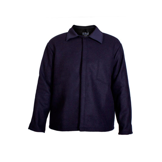 National Safety Apparel Large Blue Wool Coat/Jacket With Snap Front Closure