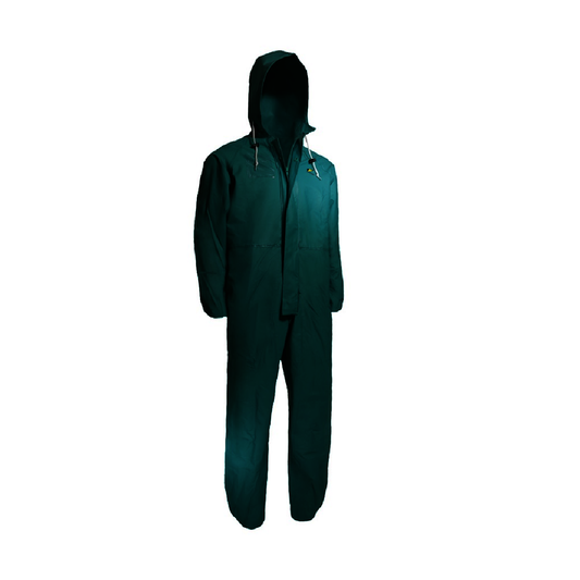Dunlop® Protective Footwear X-Large Green Chemtex .42 mm Nylon, Polyester, And PVC Coveralls