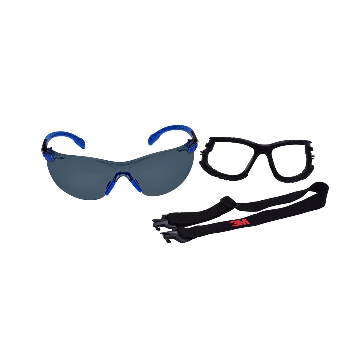 3M™ Solus™ Blue and Black Safety Glasses With Gray Anti-Scratch/Anti-Fog Lens