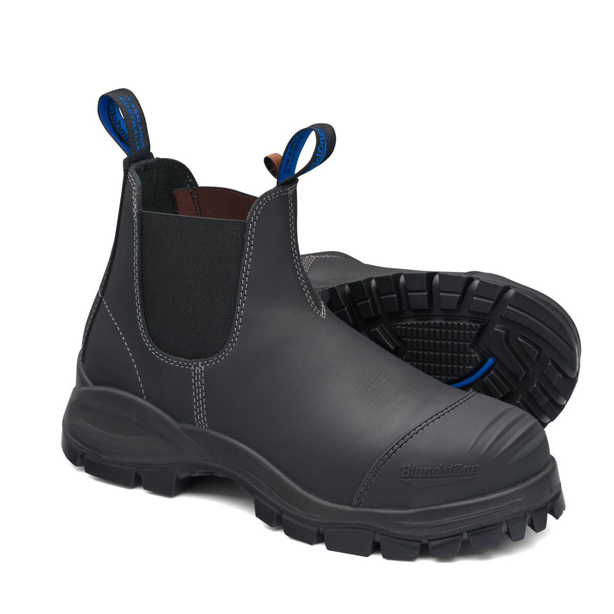 Blundstone Size Men's 11/Women's 13 Black #990 Leather Steel Toe Boots With Rubber
