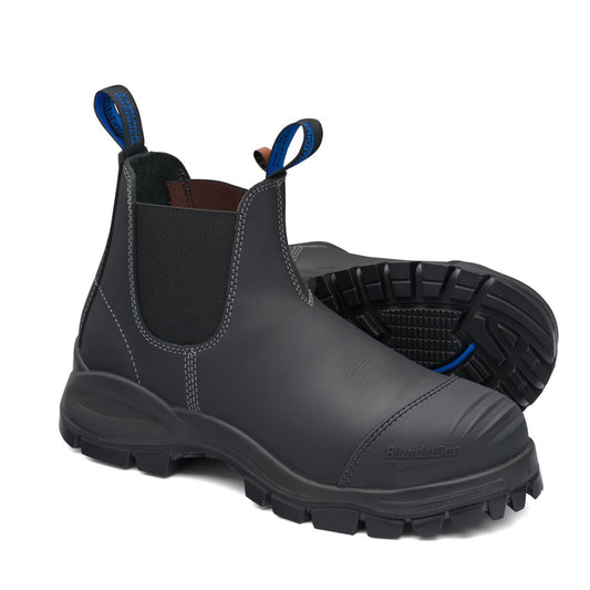 Blundstone Size Men's 11/Women's 13 Black #990 Leather Steel Toe Boots With Rubber