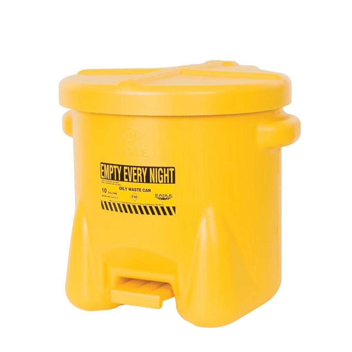 Eagle 10 Gallon Yellow HDPE Oily Waste Can