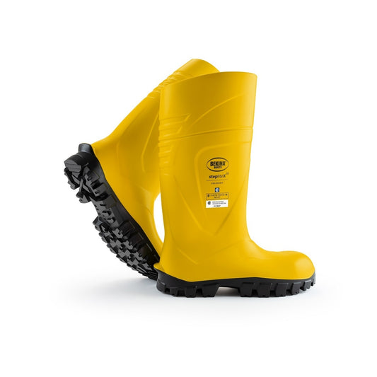 Bekina® Men's Size 7/Women's Size 9 Yellow/Black StepliteX Solidgrip S4 Polyurethane Steel Toe Knee Boots With Non Slip SRC Certified Traction Outsole