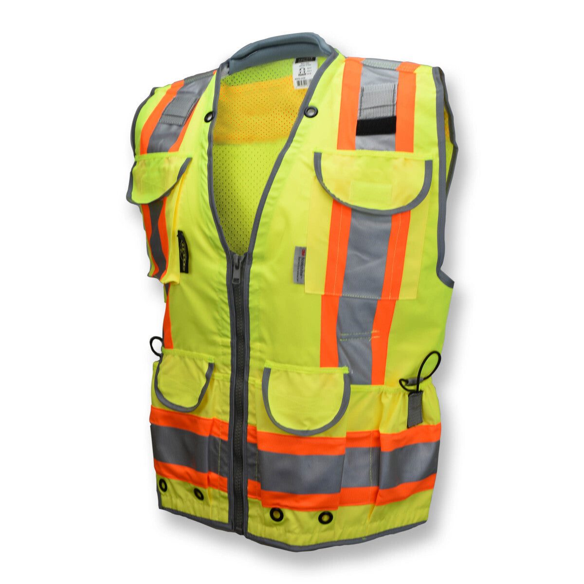 Radians Medium Hi-Viz Green Mesh/100% Polyester Woven Twill Vest