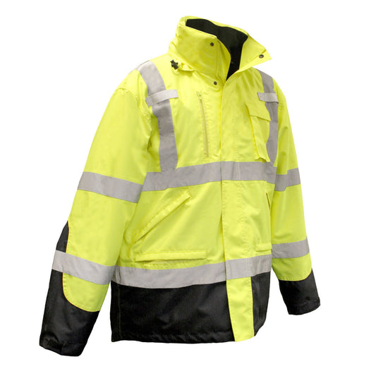 Radians Medium Hi-Viz Green Water and Wind Resistant 100% Polyester Oxford/300D/DWR Coated Coat