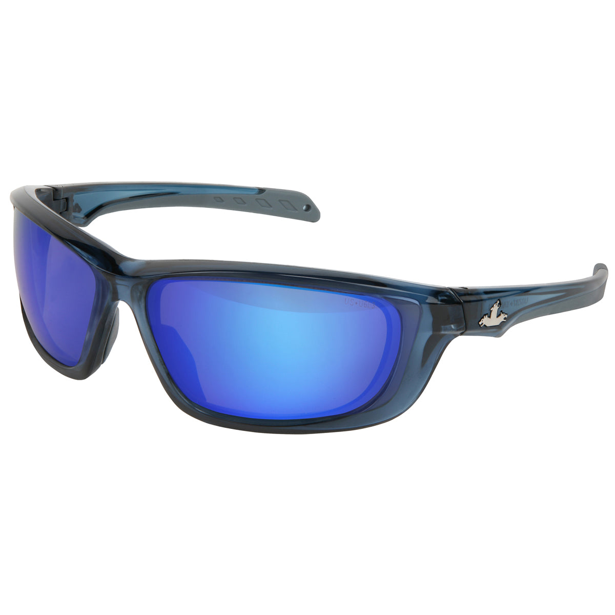Crews USS Defense® Blue Safety Glasses With Blue Diamond Mirror/Polarized/Anti-Scratch Lens