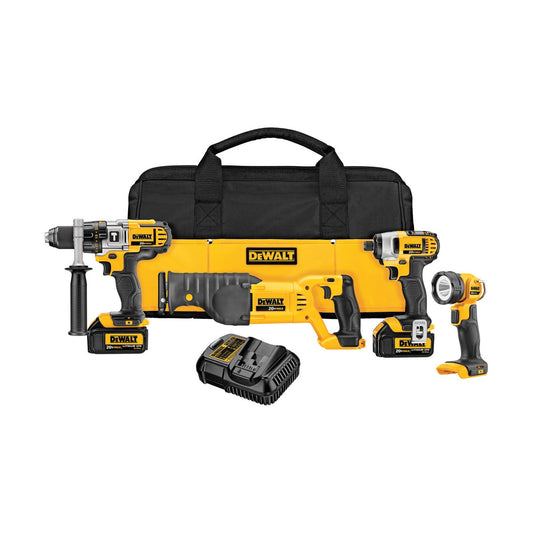 DeWALT DCK492L2  20V MAX 4-Tool Combination Kit W/ (2) Batteries, Charger and Contractor Bag