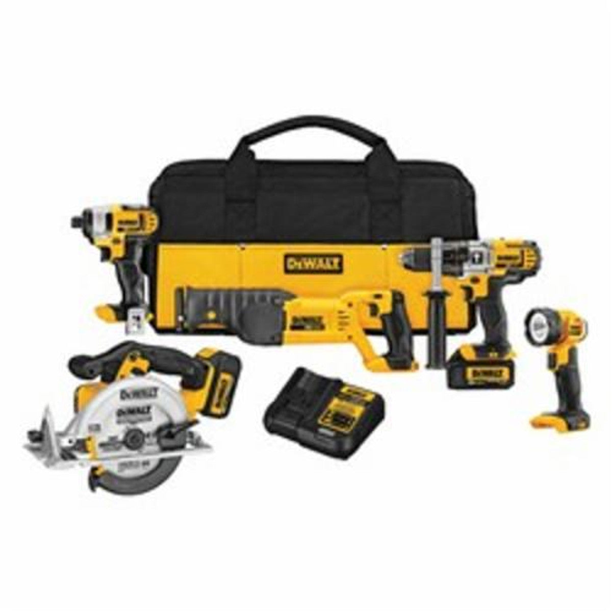 DeWALT DCK592L2  20V MAX 5-Tool Combination Kit W/ (2) Batteries, Charger and Contractor Bag
