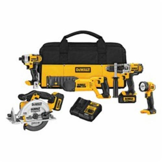 DeWALT DCK592L2  20V MAX 5-Tool Combination Kit W/ (2) Batteries, Charger and Contractor Bag