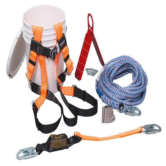 Honeywell Miller® Titan™ II ReadyRoofer® Roofer's Fall Protection Kit (Includes Lifeline, Harness, Anchor, Shock-Absorbing Lanyard, Rope Grab And Waterproof Container)