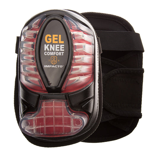 IMPACTO® Black Ballistic Nylon All-Terrain Extended Knee Pad With Lightweight Gel Padding And Co-Polymer Thermoplastic Rubber Cover