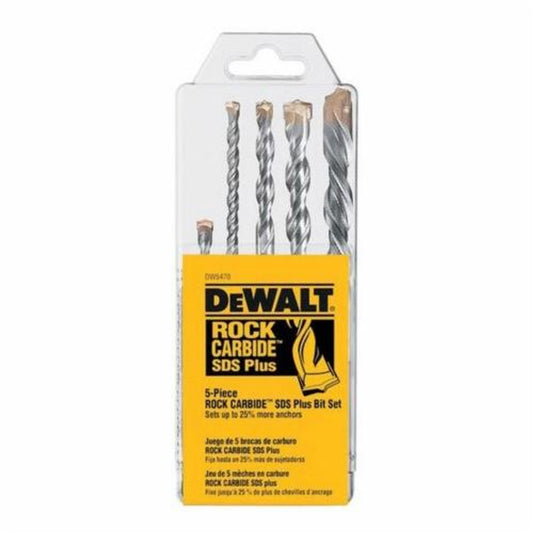 DeWALT DW5470  5-Piece Rock Carbide, SDS Plus, Hammer Drill Bit Set