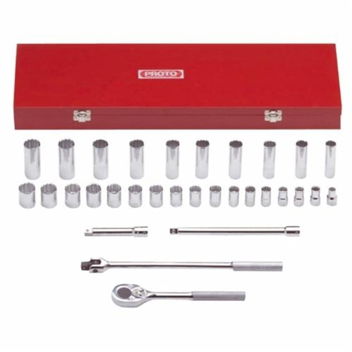 Proto J54214 1/2" Drive- 12 Point 31-Piece Metric Socket Set