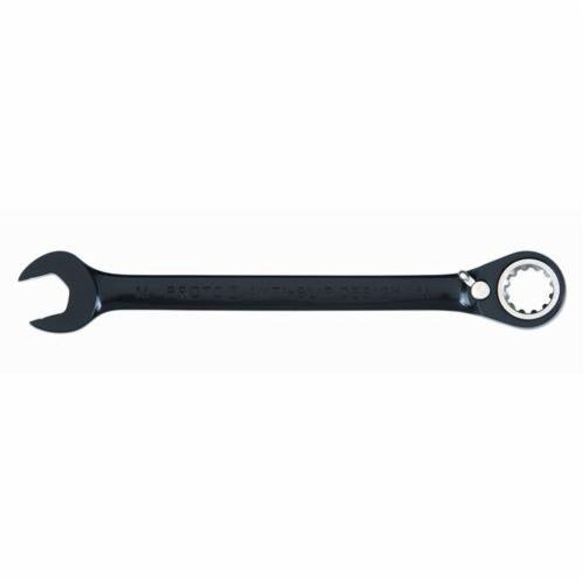 Proto JSCV36 Reversible Combination Wrench, Imperial, 1-1/8 in, 12 Points, 15 deg Offset, 15-7/8 in OAL, Chrome Vanadium Steel, Black Chrome Plated, ASME Specified