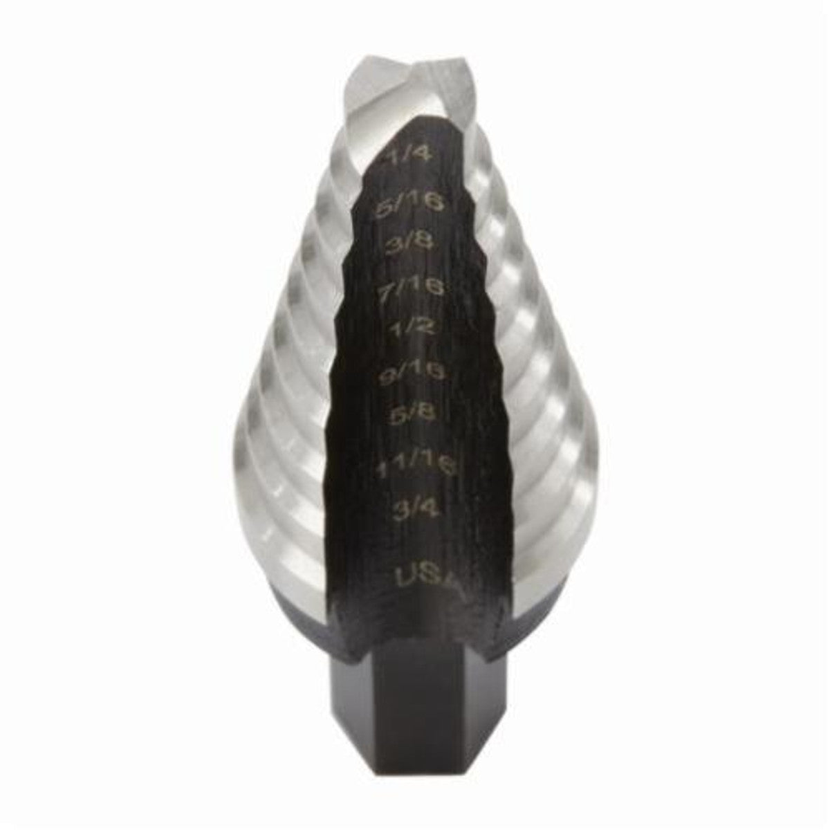 Irwin® 10233 Unibit Fractional Self-Starting Step Drill, #3, 1/4 in Dia Min Hole, 3/4 in Dia Max Hole, 9 Steps
