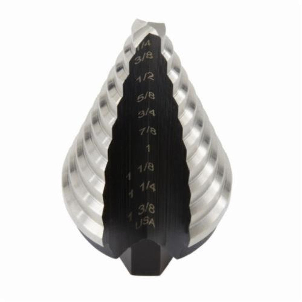 Irwin® 10235 Unibit Fractional Self-Starting Step Drill, #5, 1/4 in Dia Min Hole, 1-3/8 in Dia Max Hole, 10 Steps