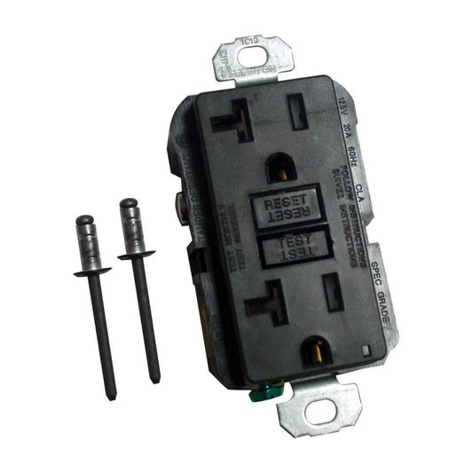 Miller® 4" X 2 1/2" X 2" 125 V/20 A Black GFCI Receptacle Kit