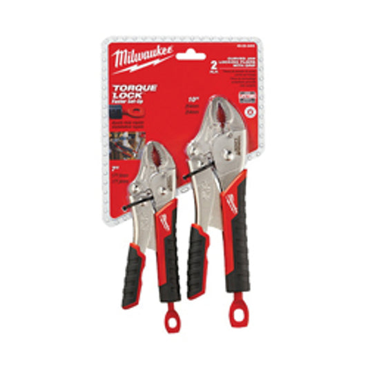 Milwaukee 48-22-3402  2-Piece Curved Jaw Pliers Set, Torque-Lock