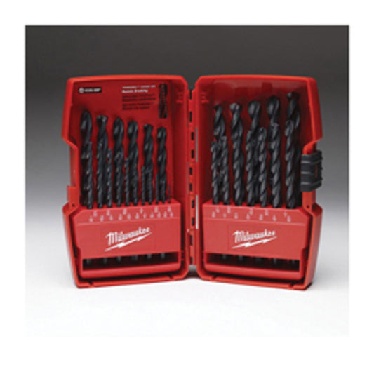 Milwaukee 48-89-2802  29-Piece Thunderbolt Black Oxide Drill Bit Set, HSS, 135 deg Split Point