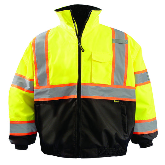 OccuNomix X-Large Hi-Viz Yellow and Black Polyester Oxford Bomber Jacket