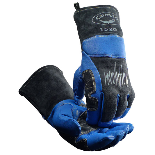 Protective Industrial Products Large 13" Gray/Blue Goatskin Wool Lined Welders Gloves