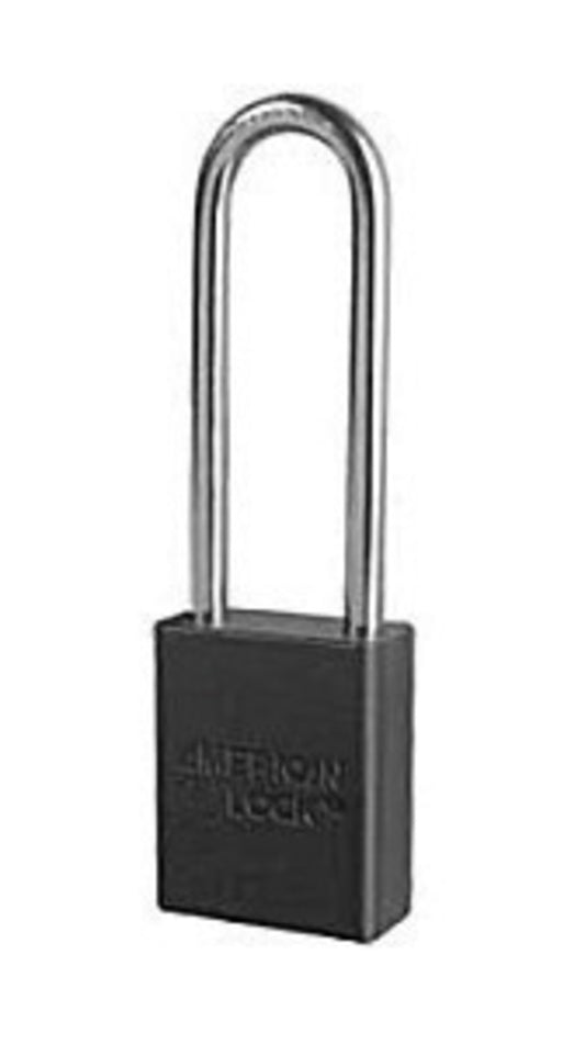 American Lock® Black 1 1/2" X 3/4" Aluminum 5 Pin Safety Lockout Padlock With 1/4" X 3" X 3/4" Shackle (Keyed Differently)