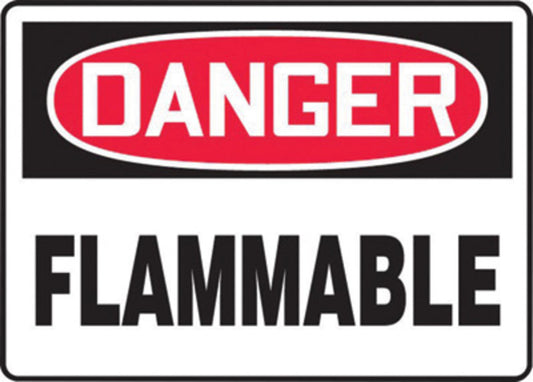 Accuform Signs® 7" X 10" Black/Red/White Aluminum Safety Sign "DANGER FLAMMABLE"
