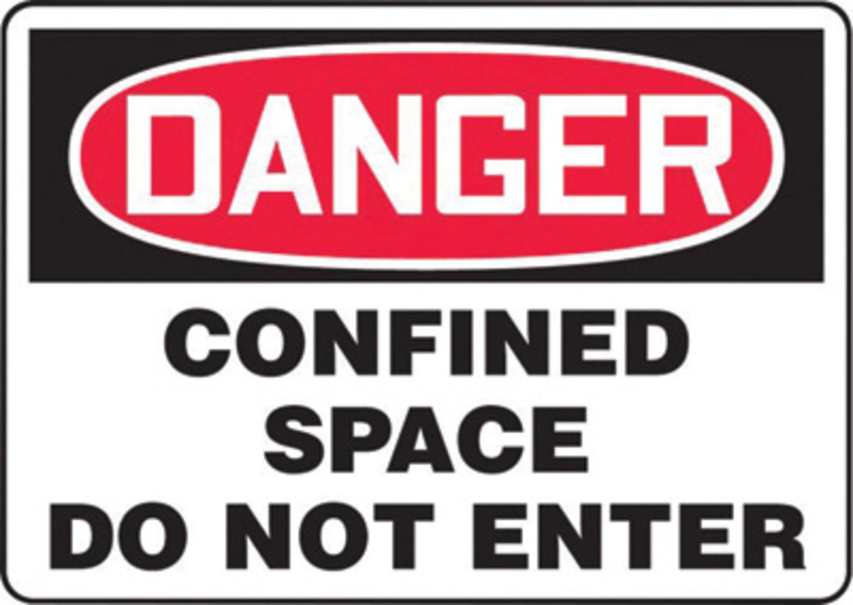 Accuform Signs® 7" X 10" Black/Red/White Aluminum Safety Sign "DANGER CONFINED SPACE DO NOT ENTER"