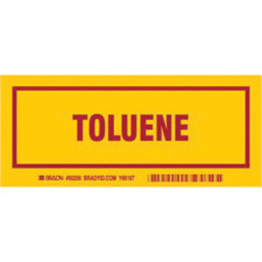Brady® 3" X 7" Red/Yellow Permanent Acrylic Polyester Label (25 Per Pack) "TOLUENE"