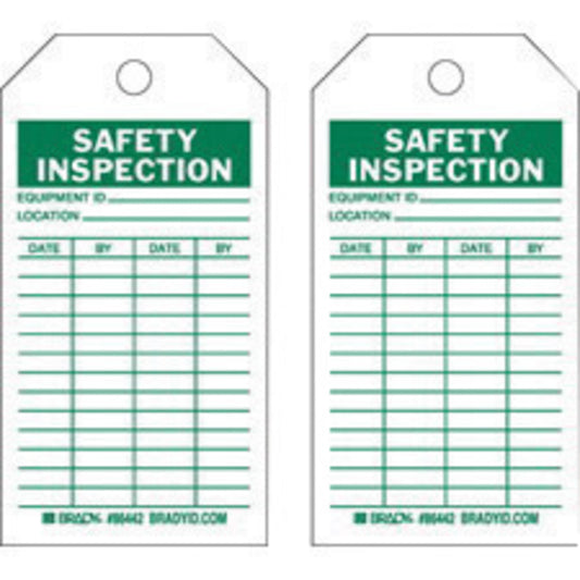 Brady® 5 3/4" X 3" Green/White Heavy-Duty Polyester Tag (10 Per Pack) "EQUIPMENT ID___LOCATION___DATE___BY___DATE___BY___"