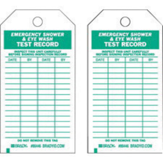 Brady® 5 3/4" X 3" Green/White Heavy-Duty Polyester Tag (10 Per Pack) "INSPECT THIS UNIT CAREFULLY BEFORE SIGNING INSPECTION RECORD DATE___BY___DATE___BY___"