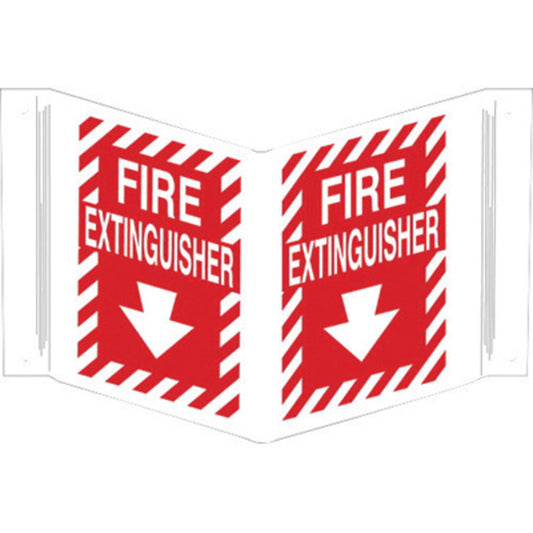 Brady® 12" X 18" X .055" White And Red High Visibility/Rigid Polyethylene Safety Sign "Fire Extinguisher"