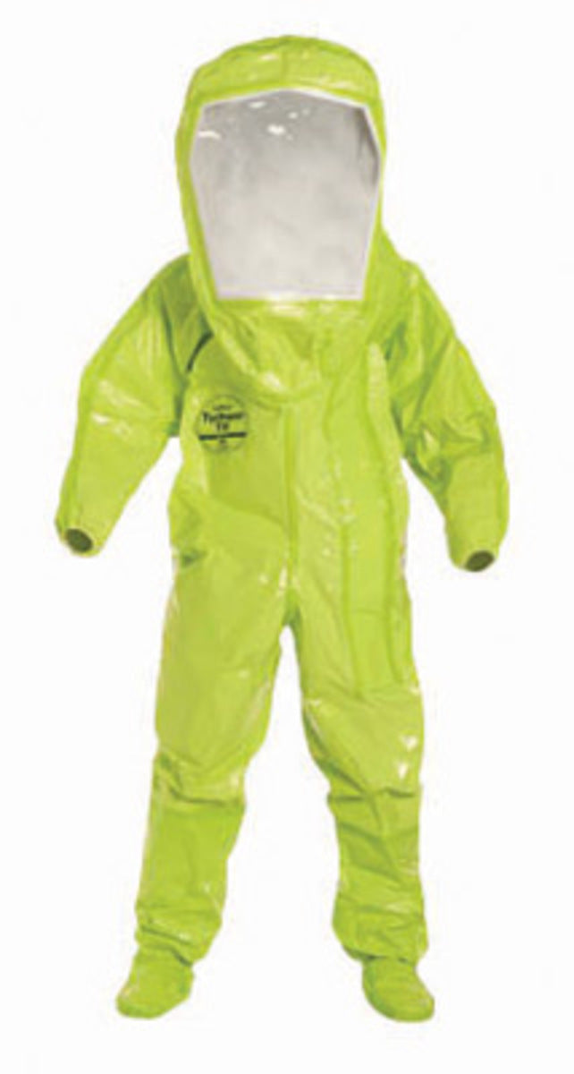 DuPont™ Large Yellow Tychem® 10000, 28 mil Encapsulated Level A Chemical Protective Suit With Expanded Back And Rear Entry