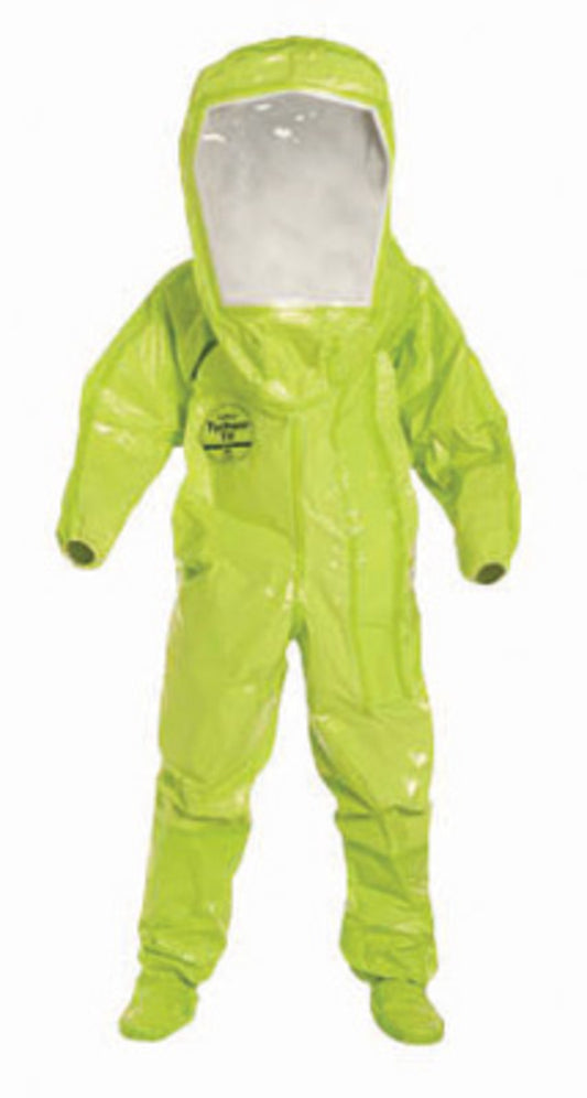 DuPont™ Large Yellow Tychem® 10000, 28 mil Encapsulated Level A Chemical Protective Suit With Expanded Back And Rear Entry