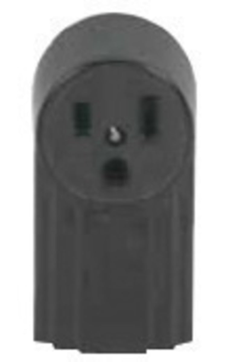 Eagle 2 1/2" OD 250 VAC 50 A Black 2 Pole 3 Wire Straight Blade Non-Grounding Receptacle
