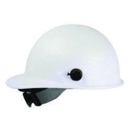 Honeywell White Fibre Metal® P2 Roughneck Fiberglass Cap Style Hard Hat With Ratchet/8 Point Ratchet Suspension