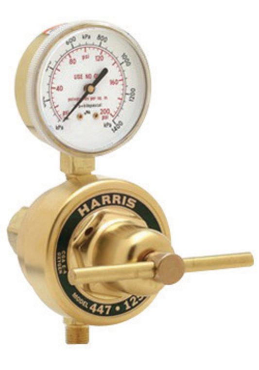 Harris® Model 447-200-CRM Heavy Duty/High Flow Station Back Entry Air and Inert Gases Single Stage Regulator, 7/8" - 14RH (Male) - 034