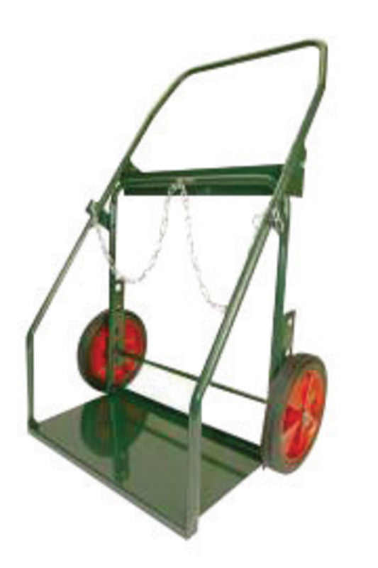 Harper™ Series 300 Cylinder Truck With 12" X 1 3/4" Plain Bearing Semi-Pneumatic Wheels, Continuous Handle, 13" X 24" Base Plate, Cylinder Hold Chain And Belly Band (For Medium And Large Cylinders)