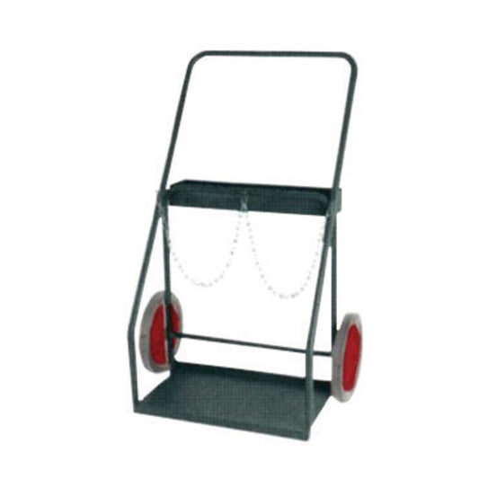 Harper™ Series 300 Dual Cylinder Truck With 14" X 1 3/4" Semi-Pneumatic Wheels, Continuous Handle, 13" X 24" Base Plate, Cylinder Hold Chain (For Medium And Large Cylinders)