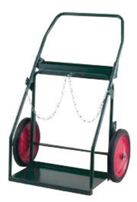 Harper™ Series 300 Dual Cylinder Truck With 14" X 1 3/4" Semi-Pneumatic Wheels, Continuous Handle, 13" X 24" Base Plate, Cylinder Hold Chain And Fire Barrier (For Medium And Large Cylinders)