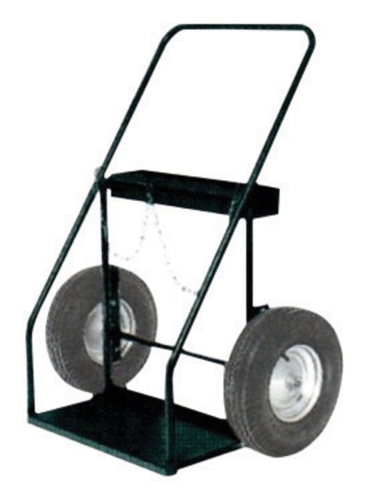 Harper™ Series 300 Cylinder Truck With 16" X 4" Pneumatic Wheels, Continuous Handle, 13" X 24" Base Plate, Cylinder Hold Chain (For Medium And Large Cylinders)