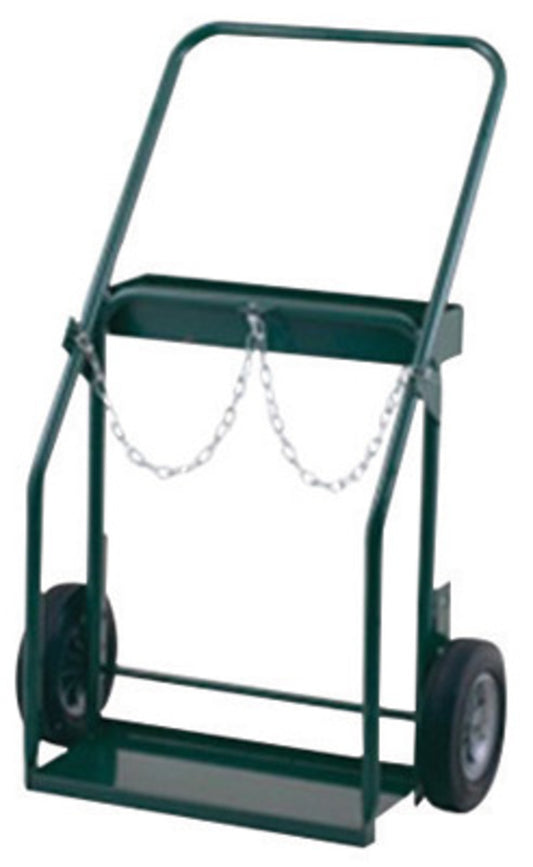 Harper™ Series 400 Cylinder Truck With 10" X 2 1/2" Offset Poly Hub Solid Rubber Wheels, Continuous Handle, 9" X 21" Base Plate, Cylinder Hold Chain, Narrow Frame And Large Tool Box (For Medium And Large Cylinders)