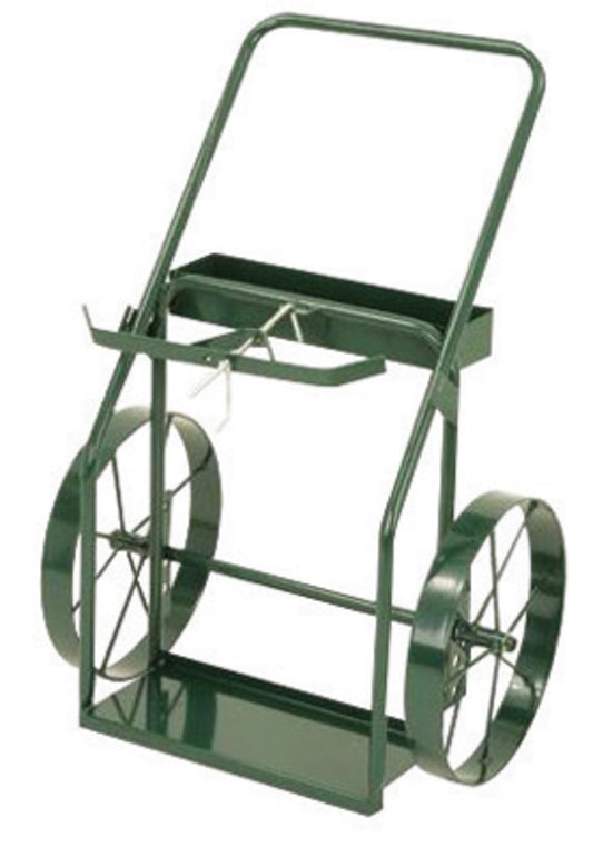 Harper™ Series 400 Cylinder Truck With 18" X 2" Steel Wheels, Continuous Handle, 9" X 21" Base Plate, Cylinder Hold Chain, Narrow Frame And Large Tool Box (For Medium And Large Cylinders)
